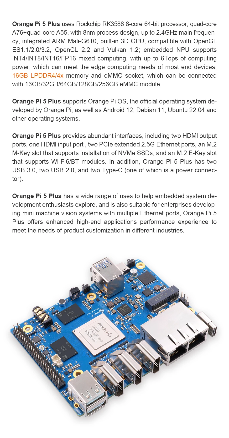 Orange Pi5 Plus Demo Development Board