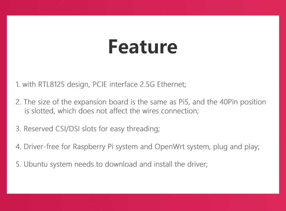 MP2.5G Raspberry Pi 5 PCIE to 2.5G Ethernet HAT,RTL8125,RPi OS driver-free MP2.5G Raspberry Pi 5 PCIE to 2.5G Ethernet HAT,RTL8125,RPi OS driver-free