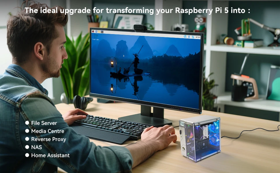 Pironman 5 NVMe M.2 SSD PCIe Mini PC Case for Raspberry Pi 5 with Tower Coole