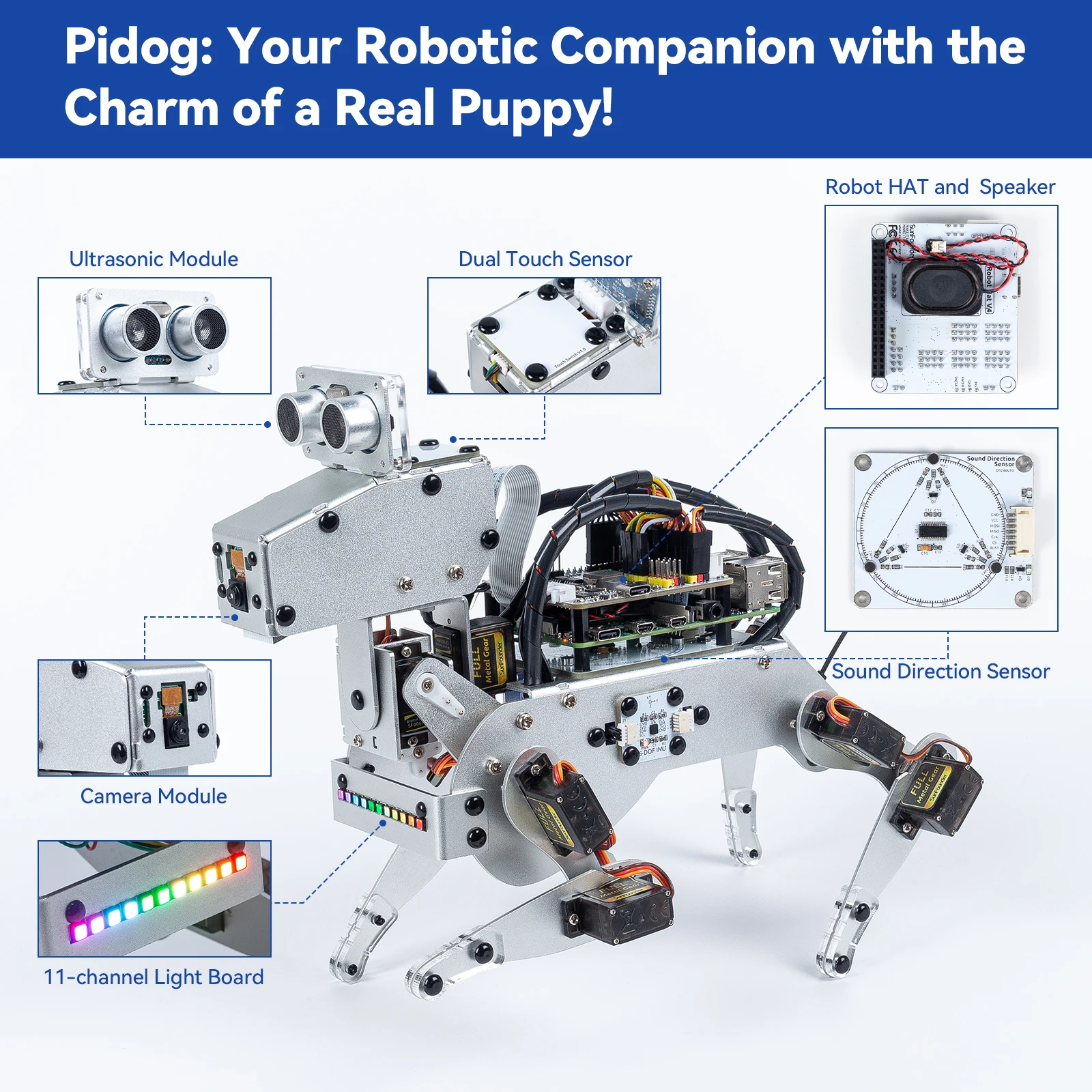 PiDog Robot Dog Kit for Raspberry Pi 4 PiDog Robot Dog Kit for Raspberry Pi 4