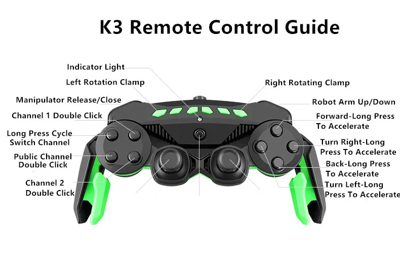 Remote Control Alloy Car Mecha Manipulator Launch Water Bomb Track All-round 2.4G Walking Multi-function Robotic Arm RC Car Toys