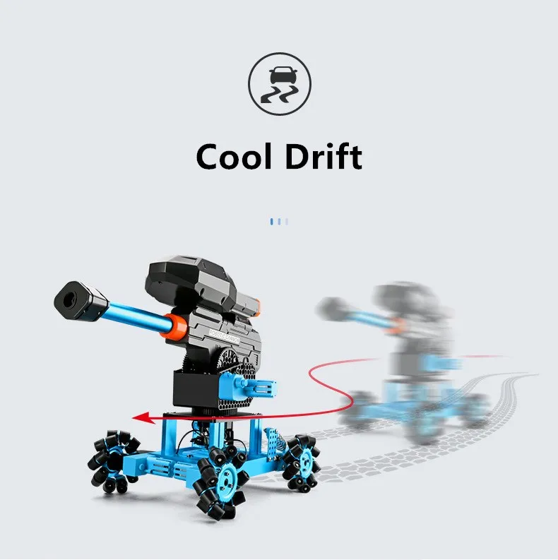 Remote Control Alloy Car Mecha Manipulator Launch Water Bomb Track All-round 2.4G Walking Multi-function Robotic Arm RC Car Toys