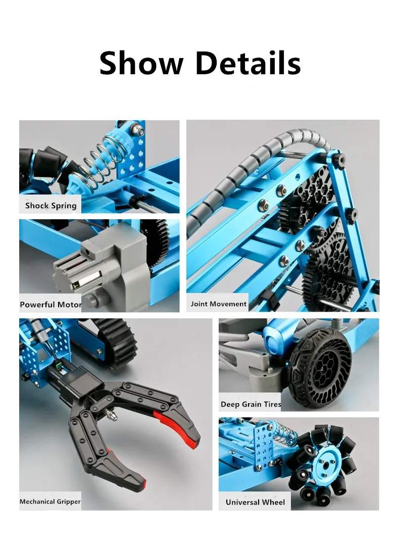 Remote Control Alloy Car Mecha Manipulator Launch Water Bomb Track All-round 2.4G Walking Multi-function Robotic Arm RC Car Toys