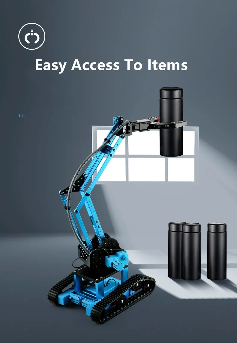 Remote Control Alloy Car Mecha Manipulator Launch Water Bomb Track All-round 2.4G Walking Multi-function Robotic Arm RC Car Toys