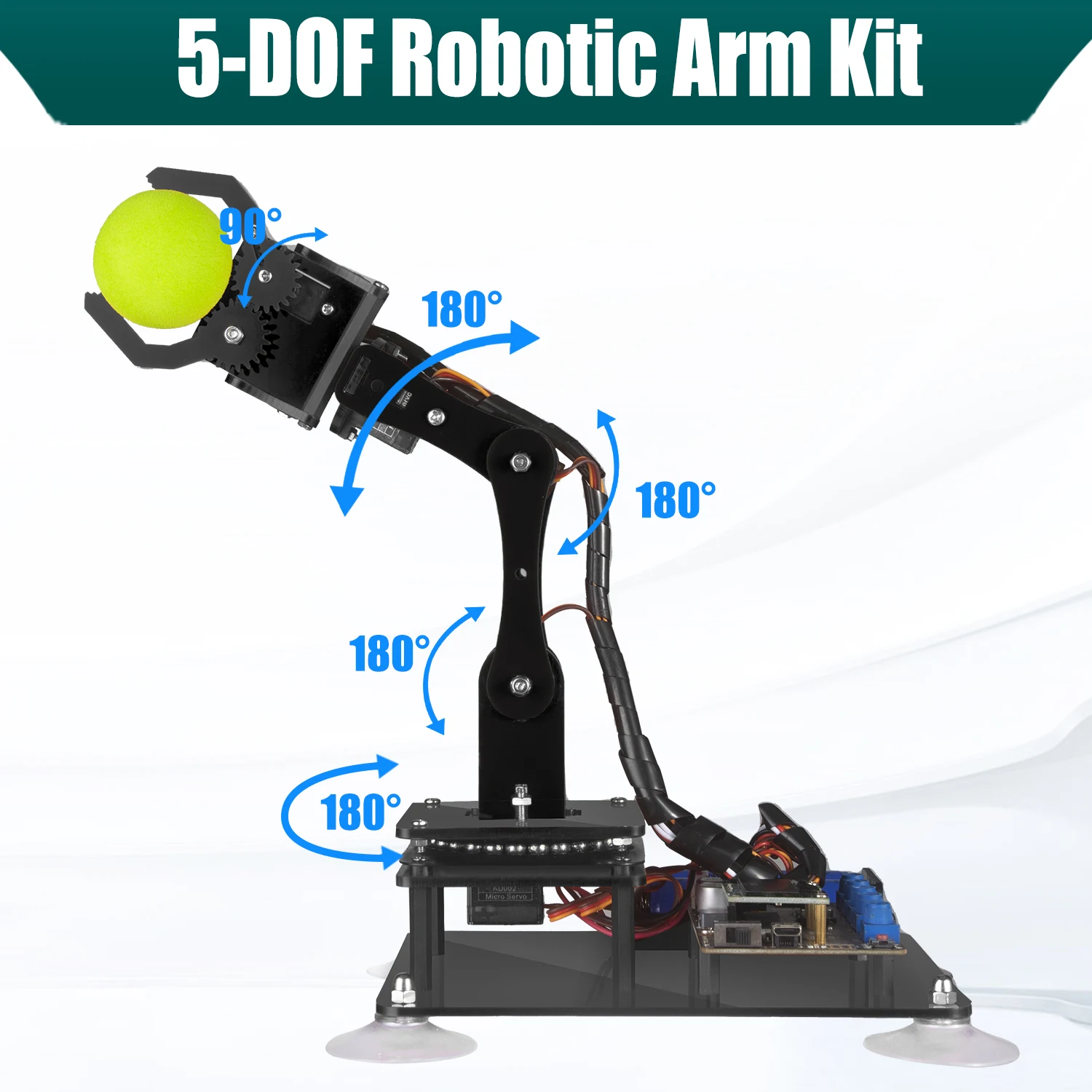 5-DOF Robotic Arm Kit Compatible with Arduino IDE 5-DOF Robotic Arm Kit Compatible with Arduino IDE