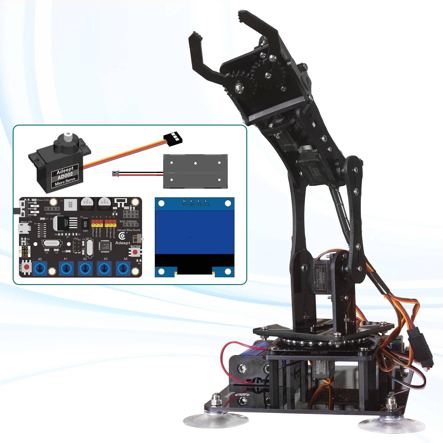 5-DOF Robotic Arm Kit Compatible with Arduino IDE 5-DOF Robotic Arm Kit Compatible with Arduino IDE