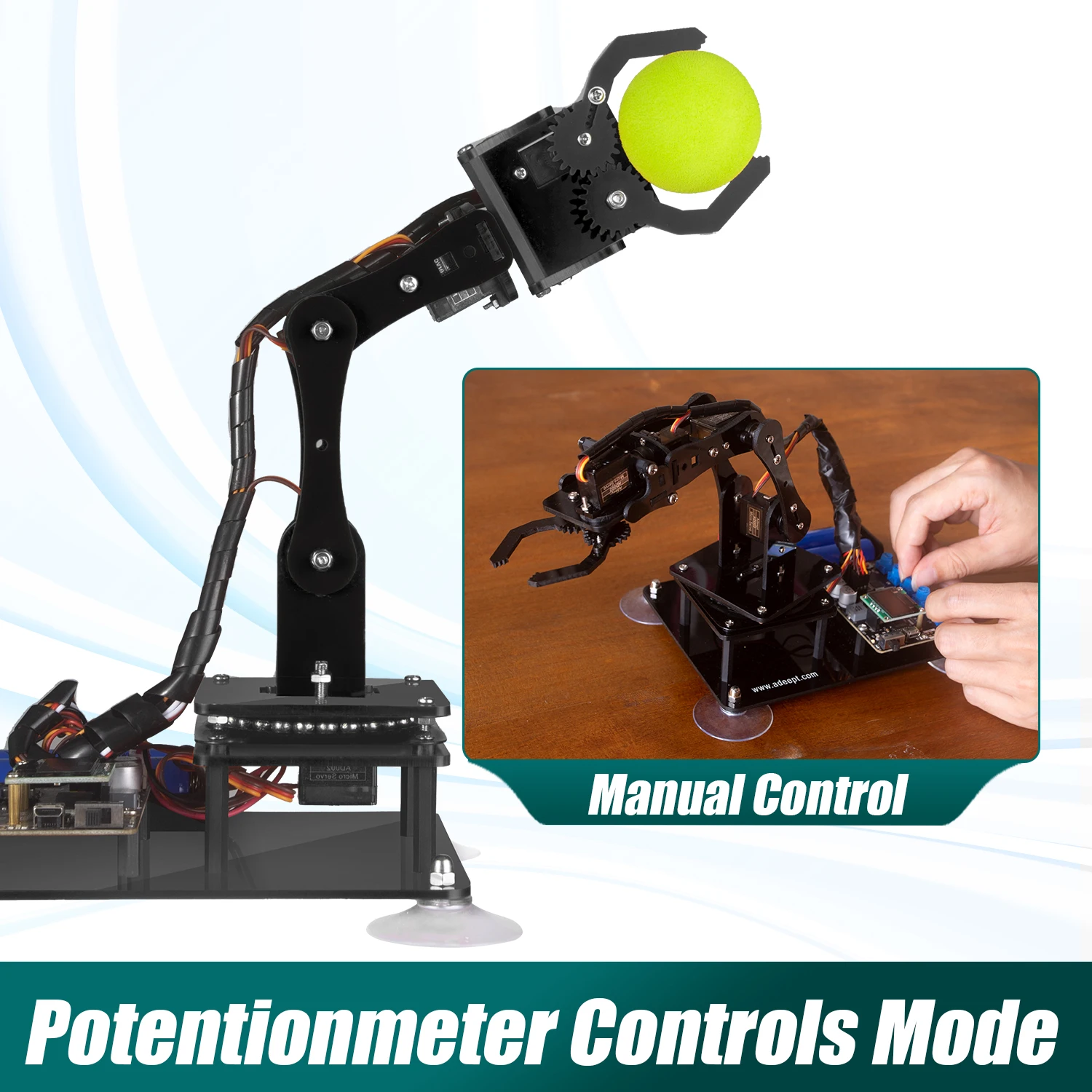 5-DOF Robotic Arm Kit Compatible with Arduino IDE 5-DOF Robotic Arm Kit Compatible with Arduino IDE