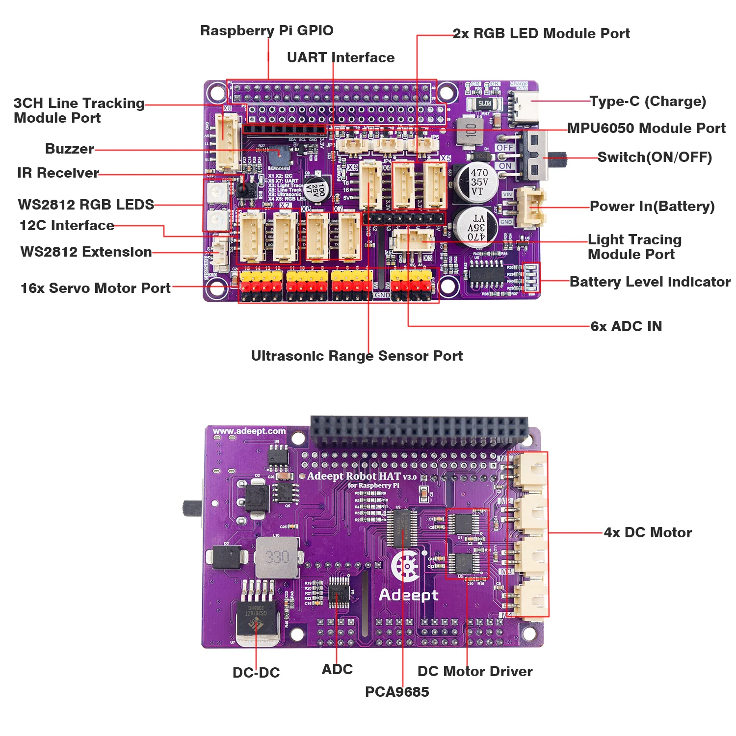 Adeept PiCar-B Mars Rover Smart Car Kit for Raspberry Pi Adeept PiCar-B Mars Rover Smart Car Kit for Raspberry Pi