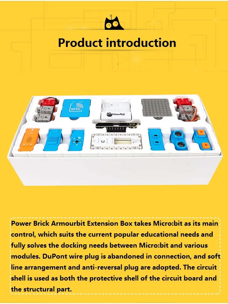 KittenBot All in One Power Brick Building Block for Micro:bit Micro Python KittenBot All in One Power Brick Building Block for Micro:bit Micro Python