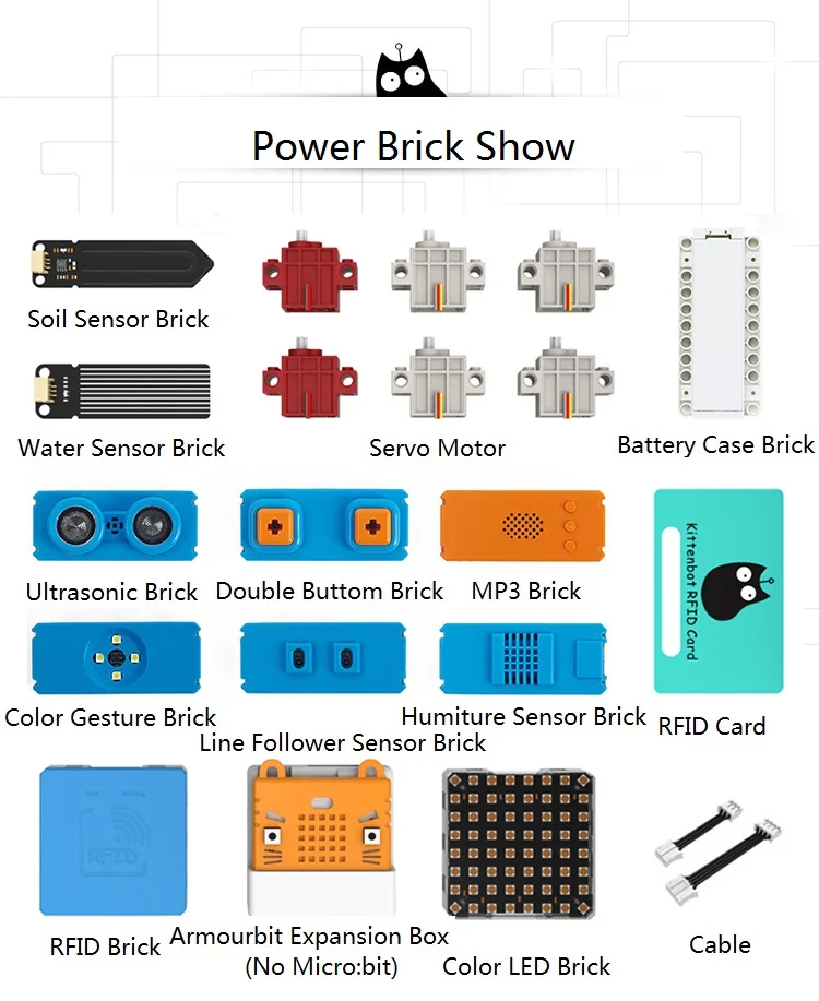 KittenBot All in One Power Brick Building Block for Micro:bit Micro Python KittenBot All in One Power Brick Building Block for Micro:bit Micro Python