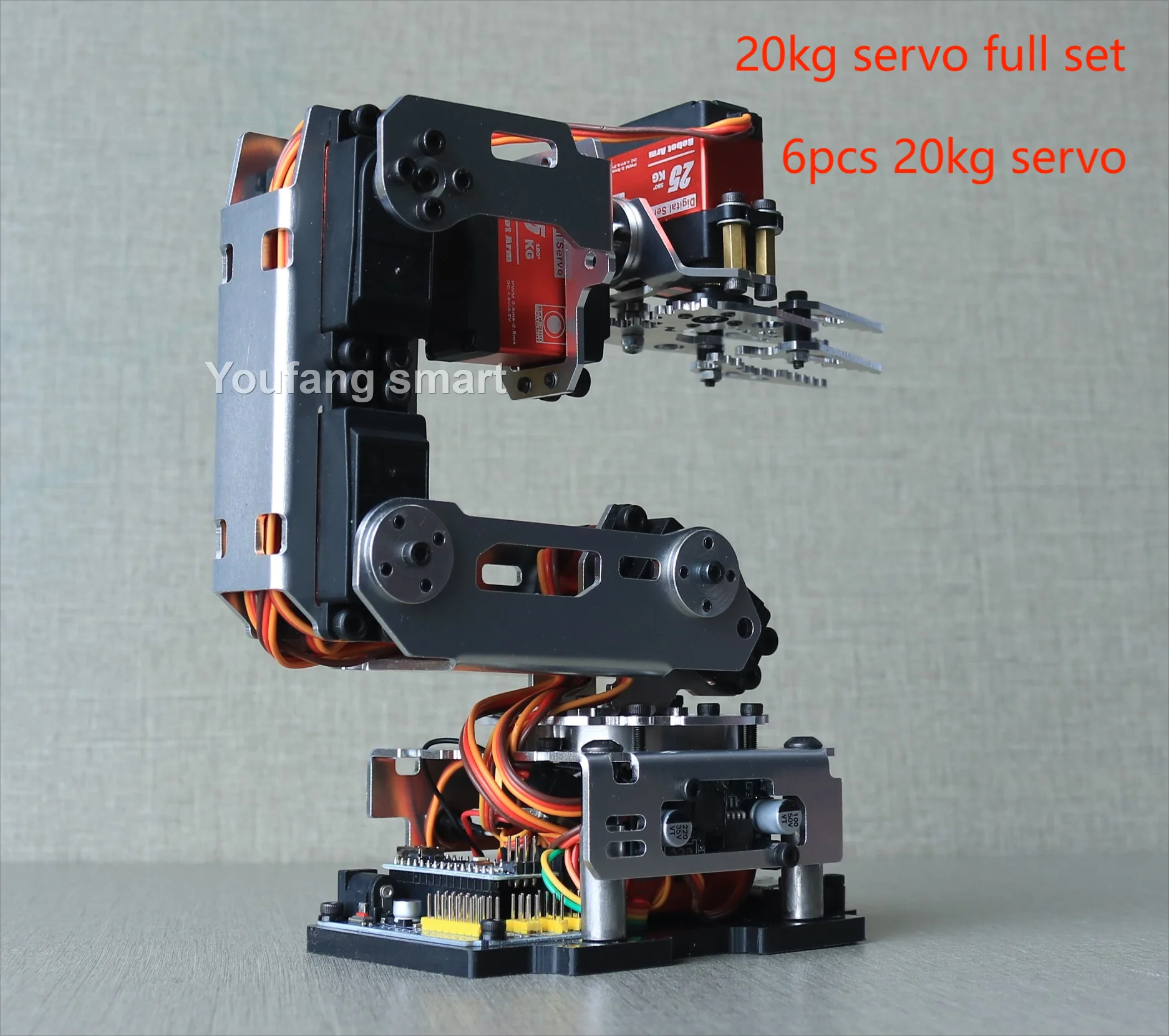 6 DOF Robotic Arm with Claw Clamp Gripper Kit 6 DOF Robotic Arm with Claw Clamp Gripper Kit