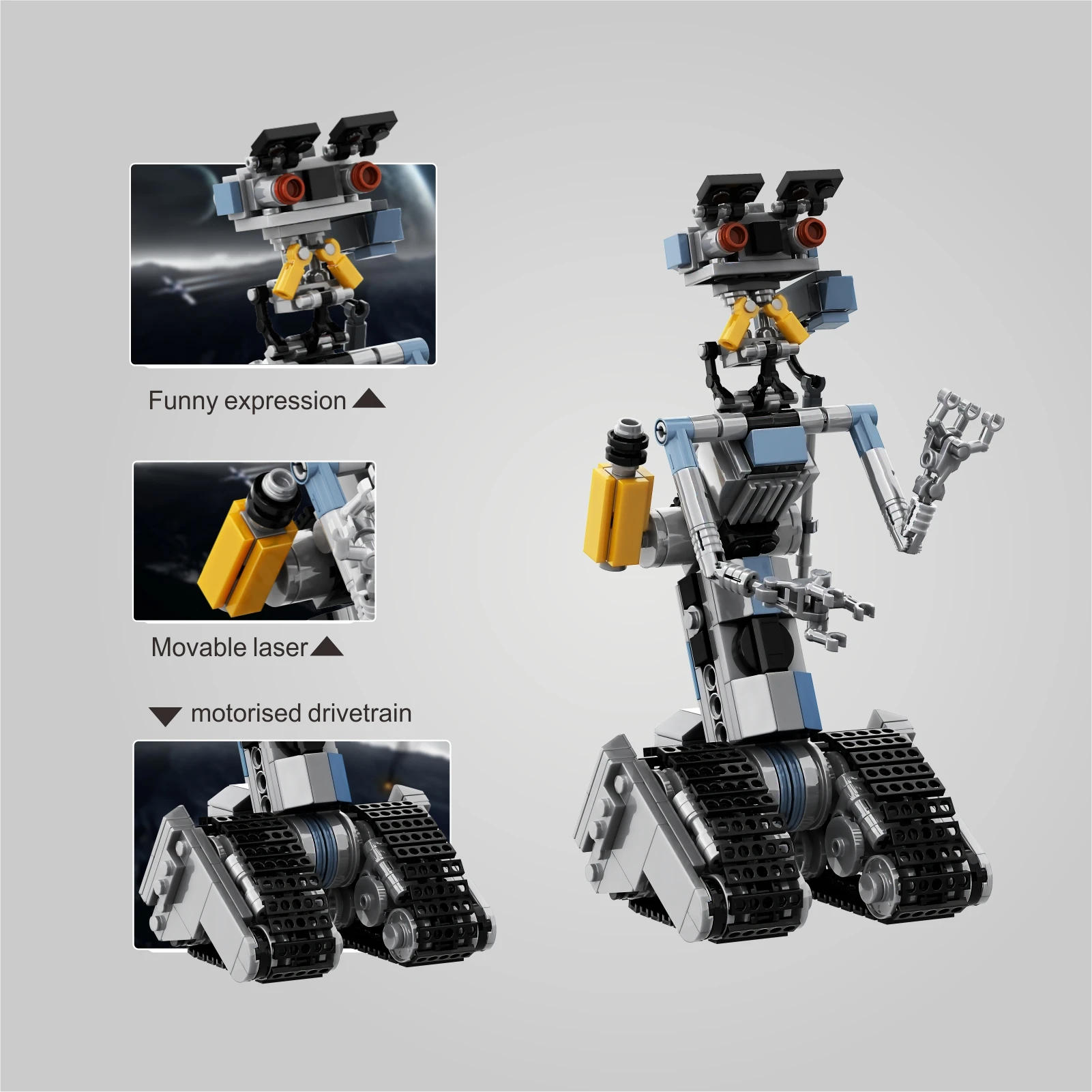 BuildMoc Johnnyed 5 Robot Astroed Mecha Building Blocks Set