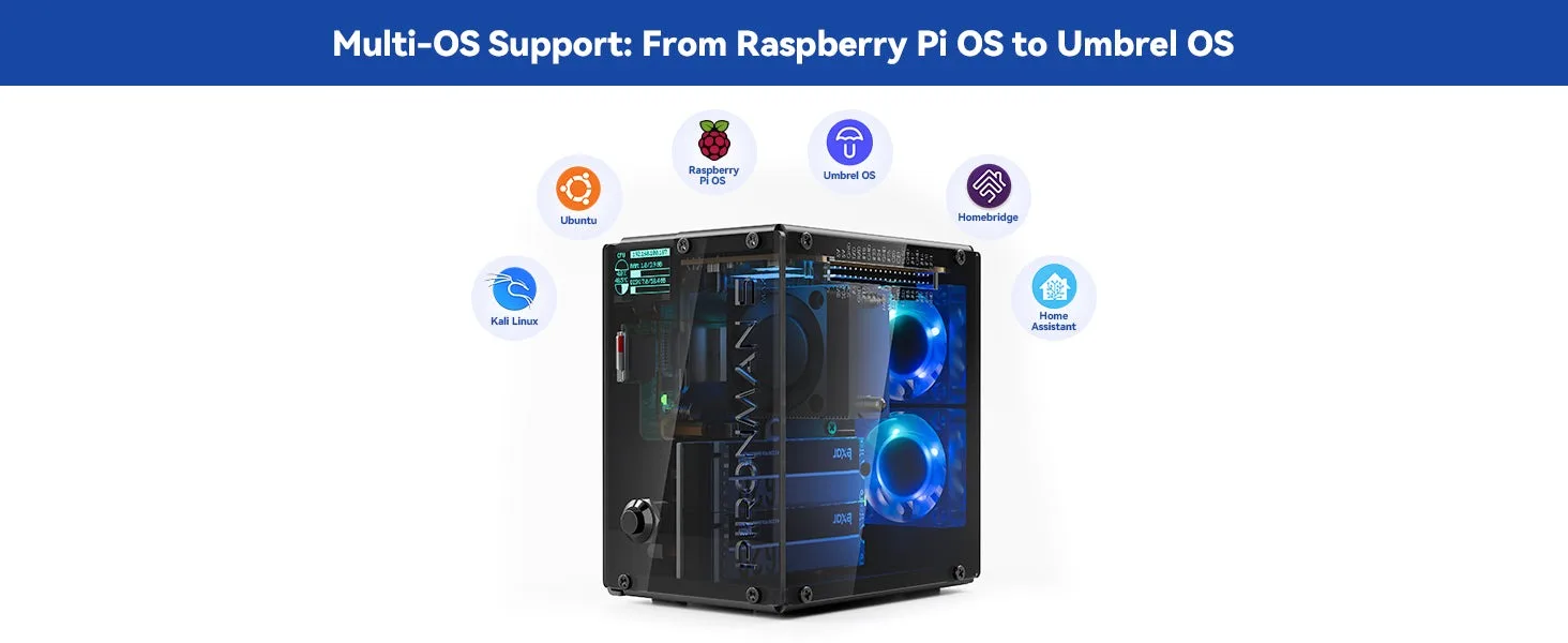 Pironman 5-MAX Dual NVMe M.2 SSD PCIe PC Case Pironman 5-MAX Dual NVMe M.2 SSD PCIe PC Case