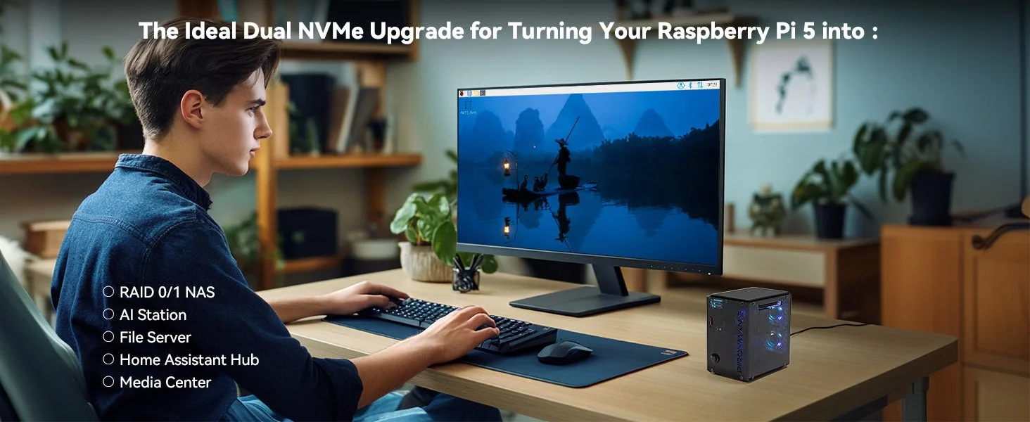 Pironman 5-MAX Dual NVMe M.2 SSD PCIe PC Case Pironman 5-MAX Dual NVMe M.2 SSD PCIe PC Case