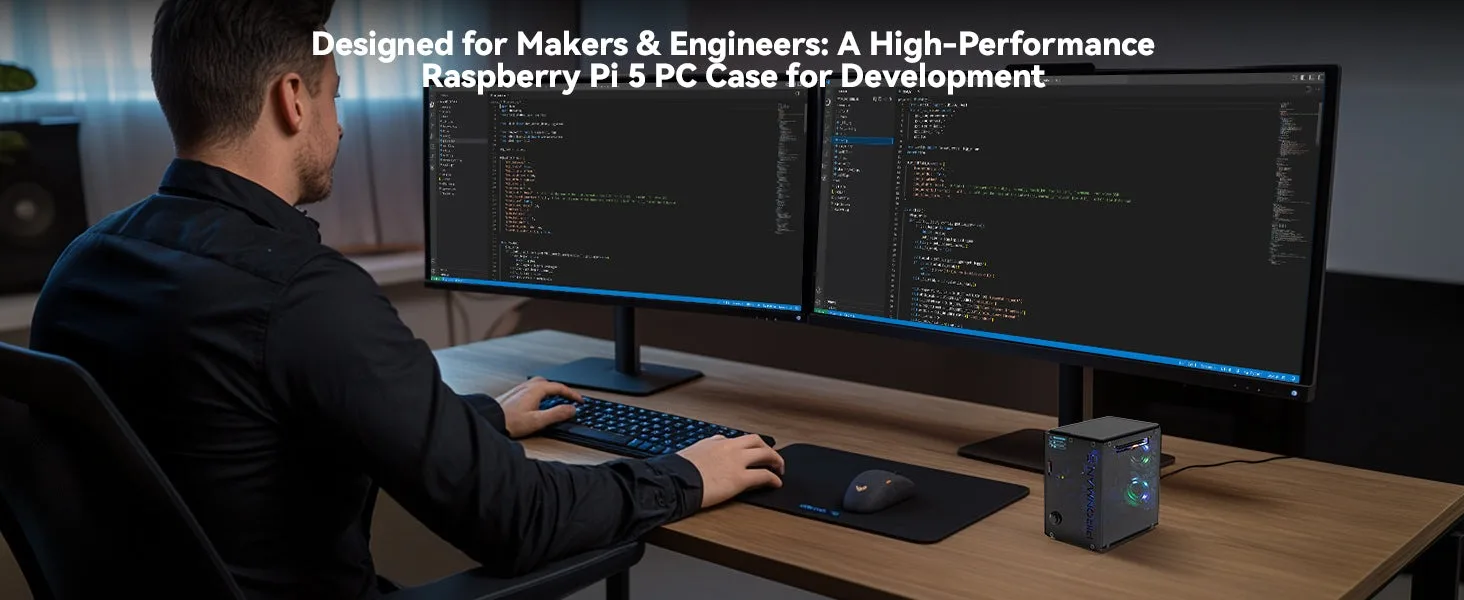 Pironman 5-MAX Dual NVMe M.2 SSD PCIe PC Case Pironman 5-MAX Dual NVMe M.2 SSD PCIe PC Case