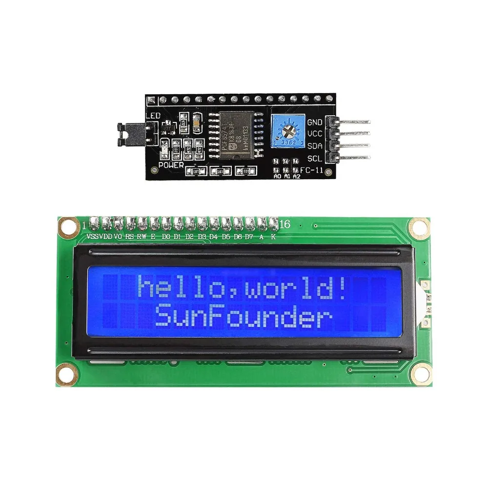 SunFounder IIC I2C TWI 1602 Serial LCD Module Display