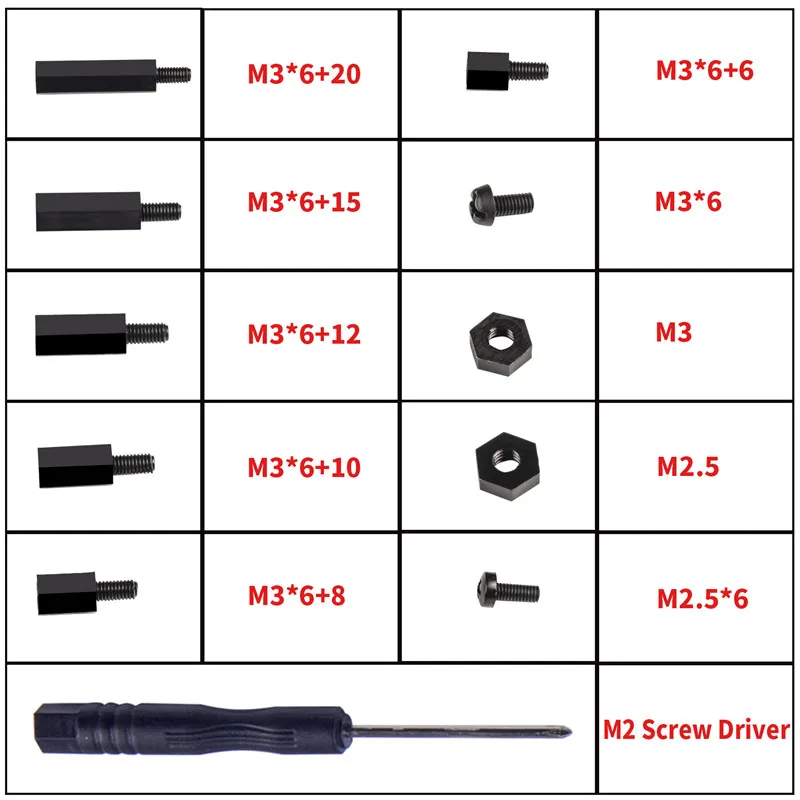 SunFounder 210Pcs Assorted M3 M2.5 Nylon Screws Nut Standoffs Spacers SunFounder 210Pcs Assorted M3 M2.5 Nylon Screws Nut Standoffs Spacers
