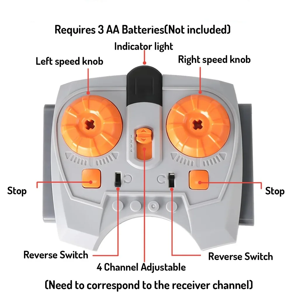 M/L Motor MOC Blocks Set High-Tech Parts Power Functions With Infrared Remote Control