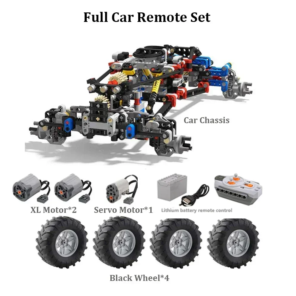 4WD RC Car Chassis Climbing Vehicle Model Building Blocks