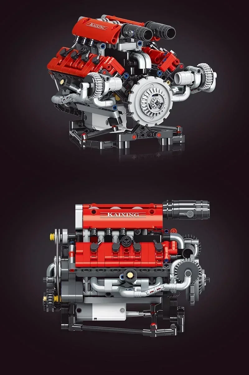 Simulation V8 Engine Cars Model Building Blocks