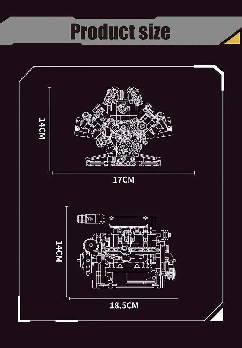 Simulation V8 Engine Cars Model Building Blocks