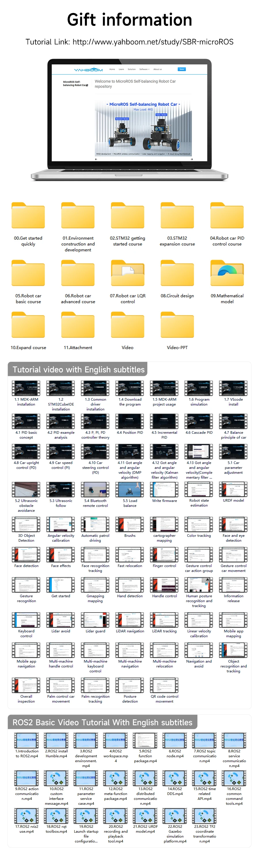 Yahboom MicroROS Self-Balancing Robot Car Kit With MPU6050 Lidar Ultrasonic Module ROS-HUMBLE Virtual Machine as Master Control