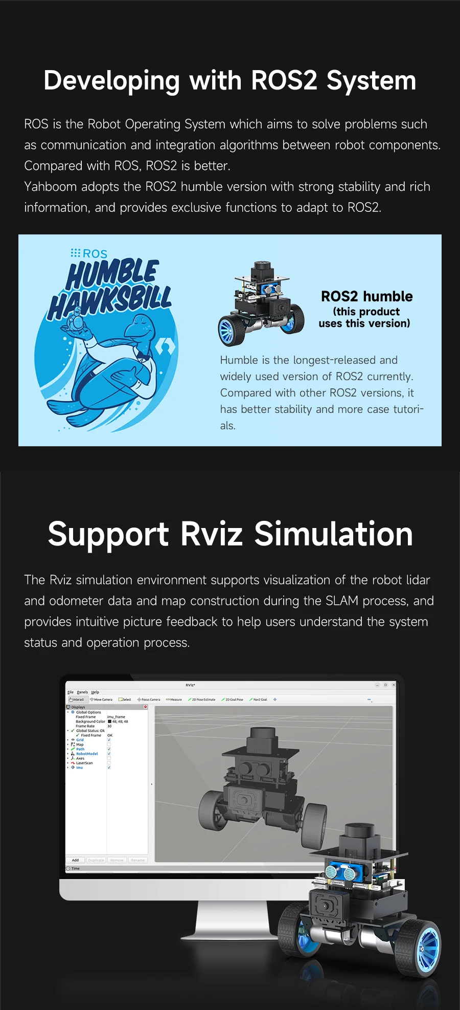 Yahboom MicroROS Self-Balancing Robot Car Kit With MPU6050 Lidar Ultrasonic Module ROS-HUMBLE Virtual Machine as Master Control