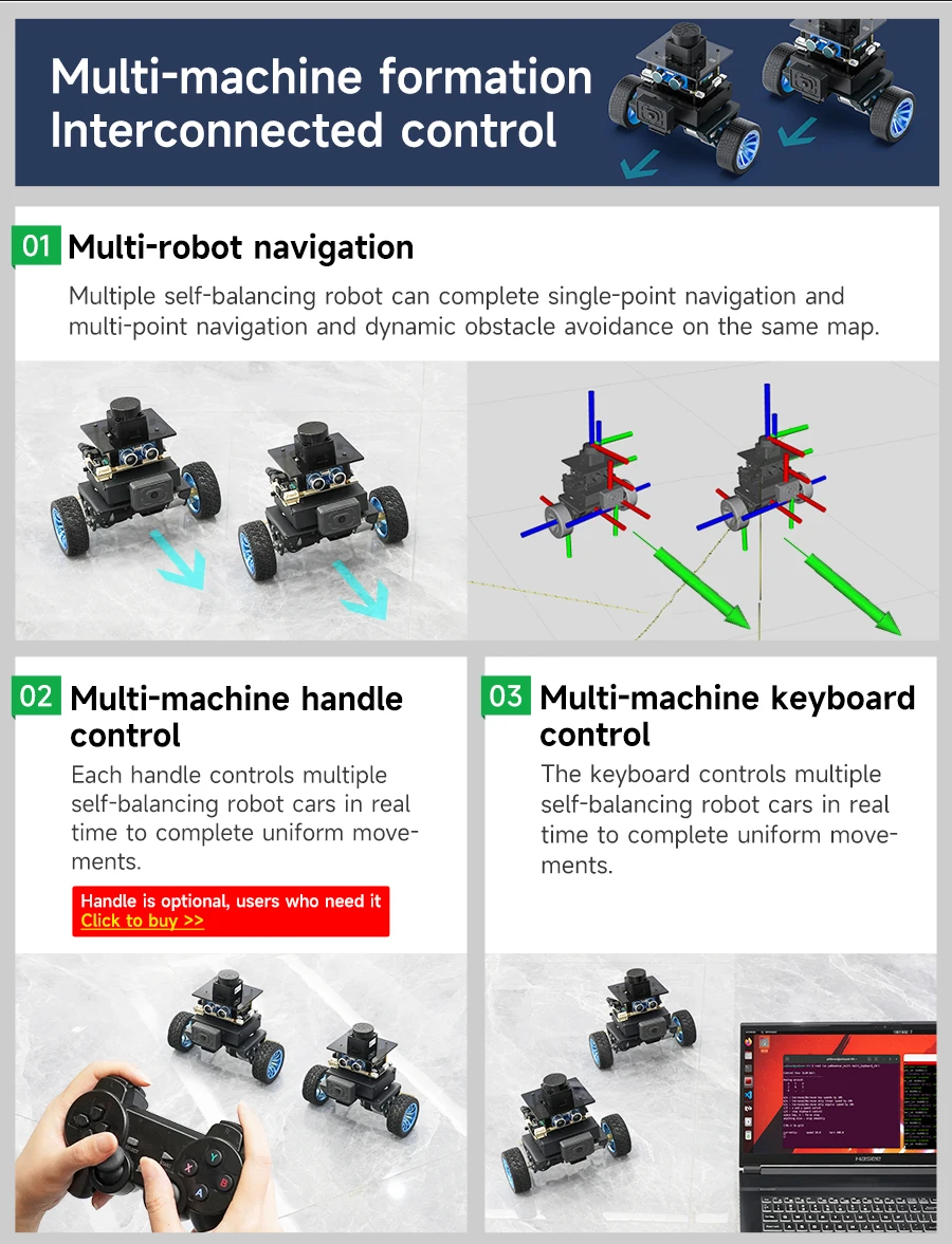Yahboom MicroROS Self-Balancing Robot Car Kit With MPU6050 Lidar Ultrasonic Module ROS-HUMBLE Virtual Machine as Master Control