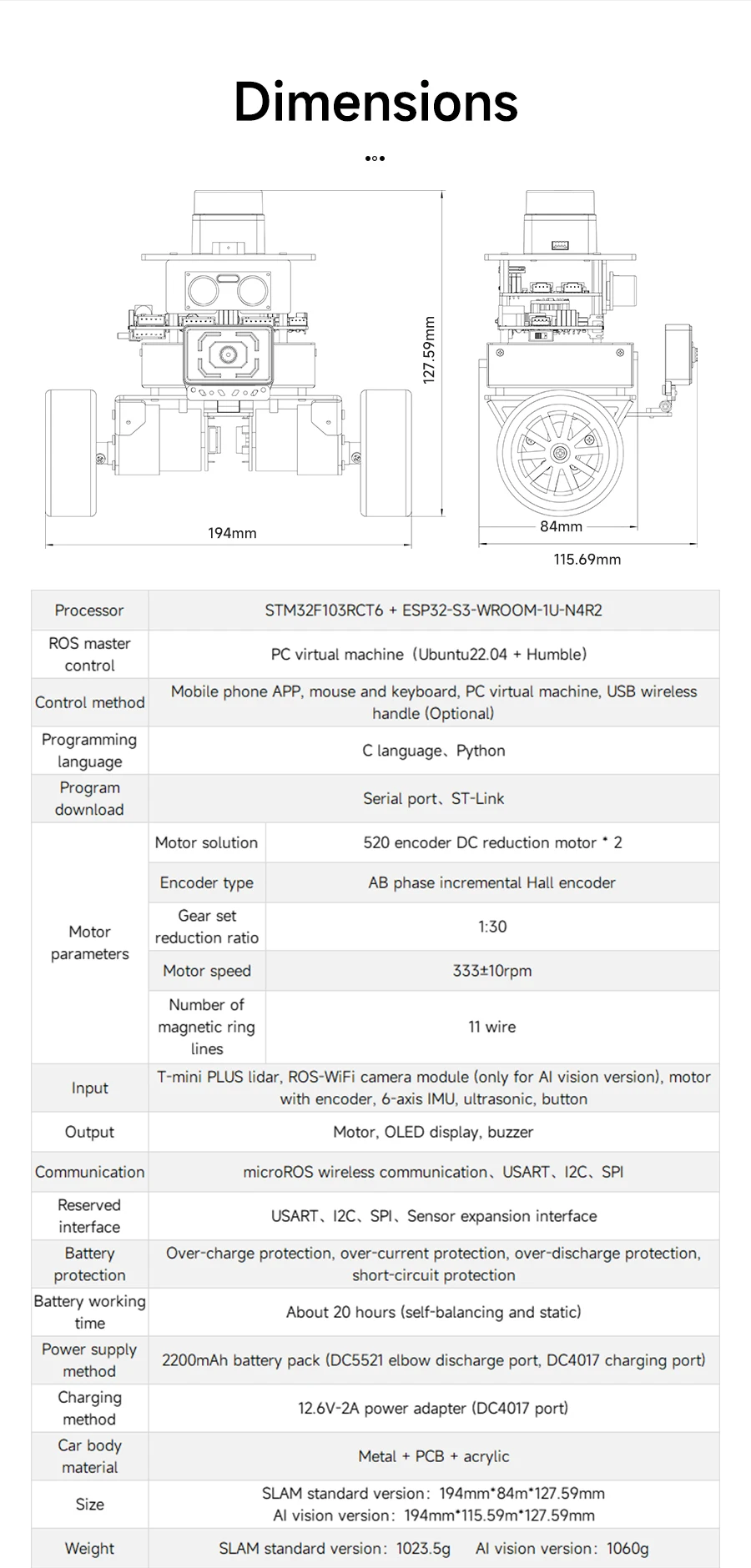 Yahboom MicroROS Self-Balancing Robot Car Kit With MPU6050 Lidar Ultrasonic Module ROS-HUMBLE Virtual Machine as Master Control