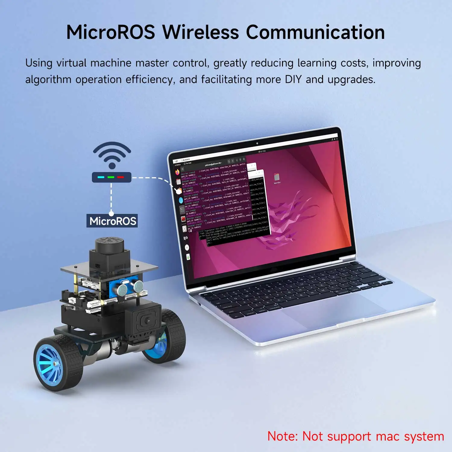 Yahboom MicroROS Self-Balancing Robot Car Kit With MPU6050 Lidar Ultrasonic Module ROS-HUMBLE Virtual Machine as Master Control Yahboom MicroROS Self-Balancing Robot Car Kit With MPU6050 Lidar Ultrasonic Module ROS-HUMBLE Virtual Machine as Master Control