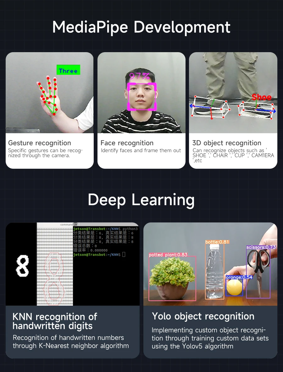 Transbot SE ROS Robot AI Vision Tank Car with 2DOF Camera PTZ Python Programing MoveIt simulation for Jetson NANO Raspberry Pi 5 Transbot SE ROS Robot AI Vision Tank Car with 2DOF Camera PTZ Python Programing MoveIt simulation for Jetson NANO Raspberry Pi 5