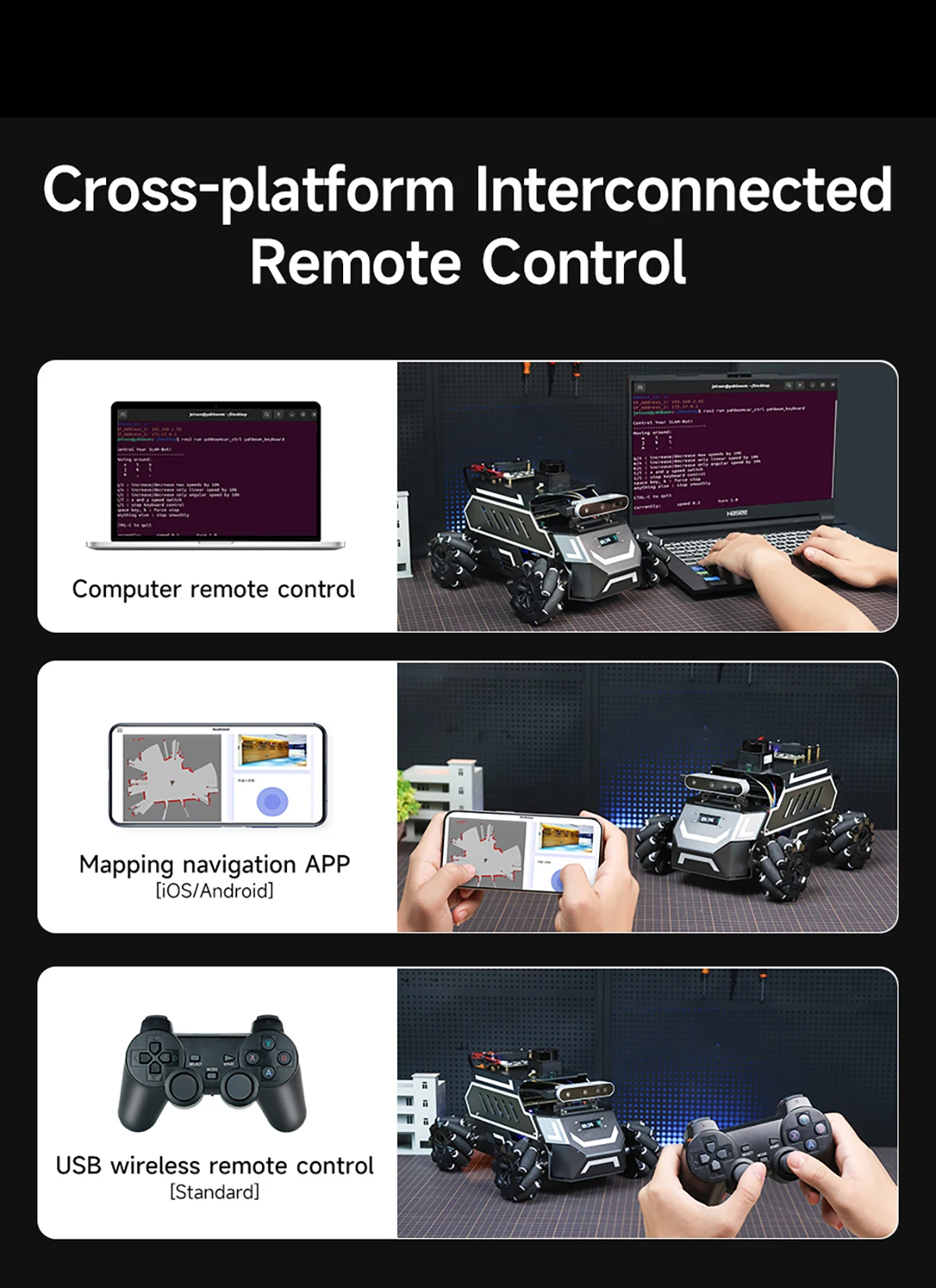 ROSMASTER M1 AI Large Model Embodied Intelligence Educational Robot Support 3D Depth Vision Jetson/Raspberry Pi/RDK X5 Control ROSMASTER M1 AI Large Model Embodied Intelligence Educational Robot Support 3D Depth Vision Jetson/Raspberry Pi/RDK X5 Control