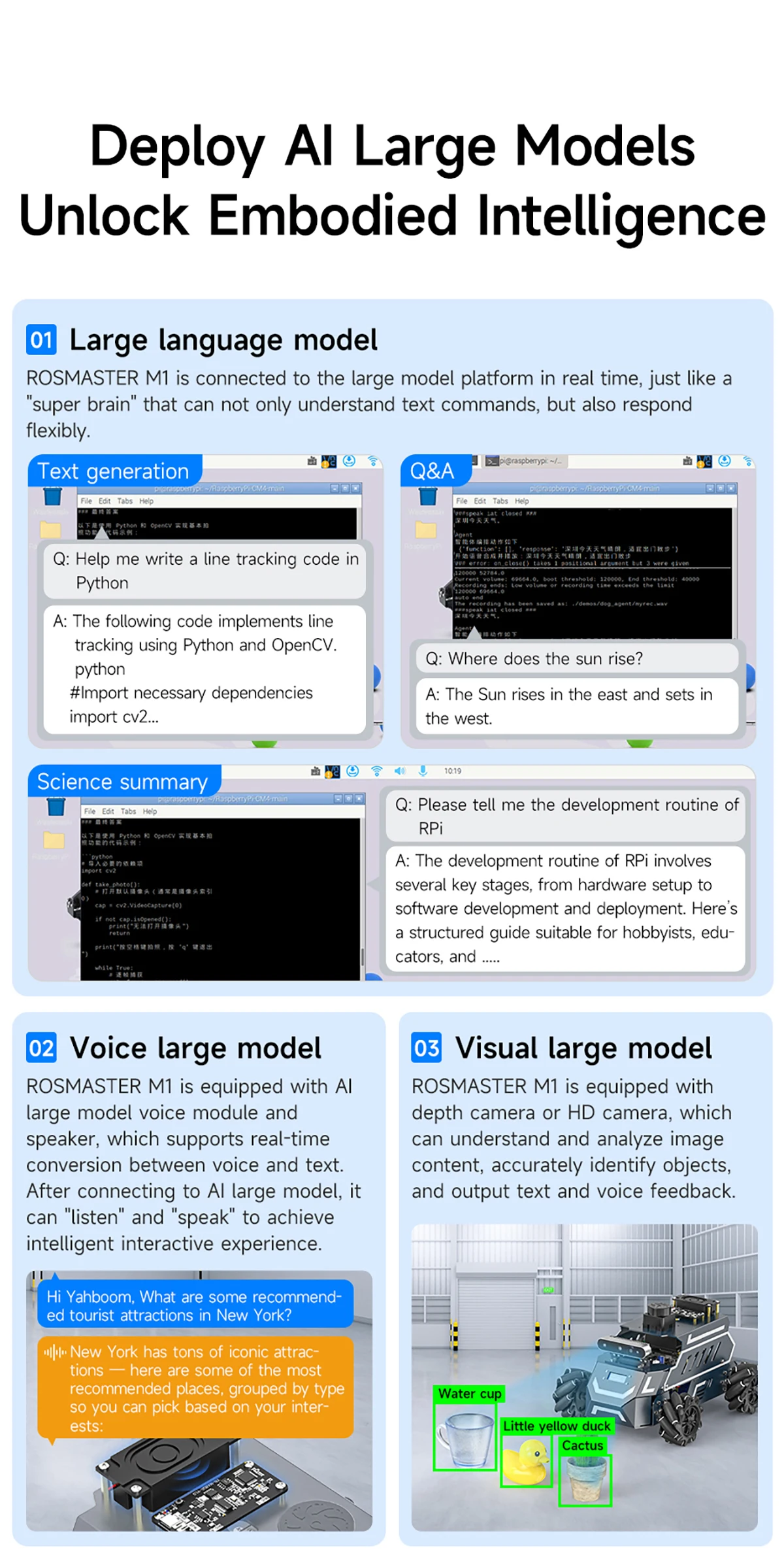 ROSMASTER M1 AI Large Model Embodied Intelligence Educational Robot Support 3D Depth Vision Jetson/Raspberry Pi/RDK X5 Control ROSMASTER M1 AI Large Model Embodied Intelligence Educational Robot Support 3D Depth Vision Jetson/Raspberry Pi/RDK X5 Control