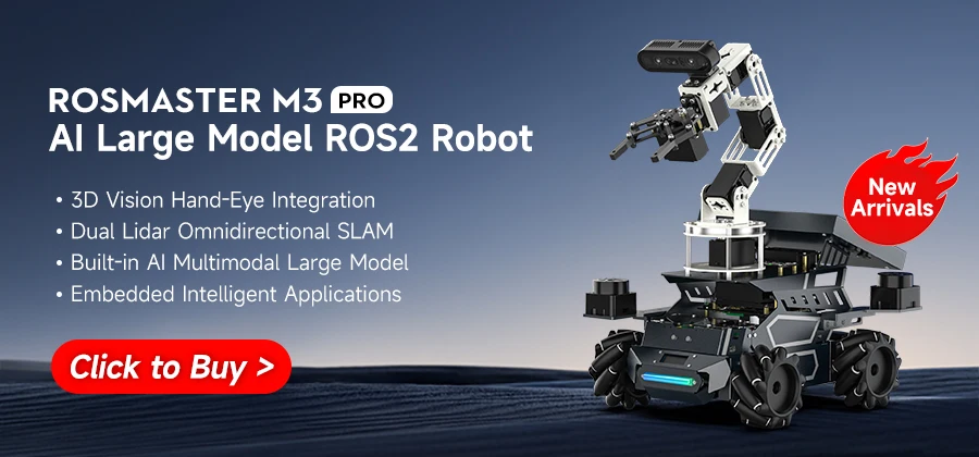 ROSMASTER X3 PLUS ROS Robot Python Kit with 6-DOF Moveit Robotic Arm for Jetson NANO/Orin NANO SUPER/Orin NX SUPER/RaspberryPi 5 ROSMASTER X3 PLUS ROS Robot Python Kit with 6-DOF Moveit Robotic Arm for Jetson NANO/Orin NANO SUPER/Orin NX SUPER/RaspberryPi 5