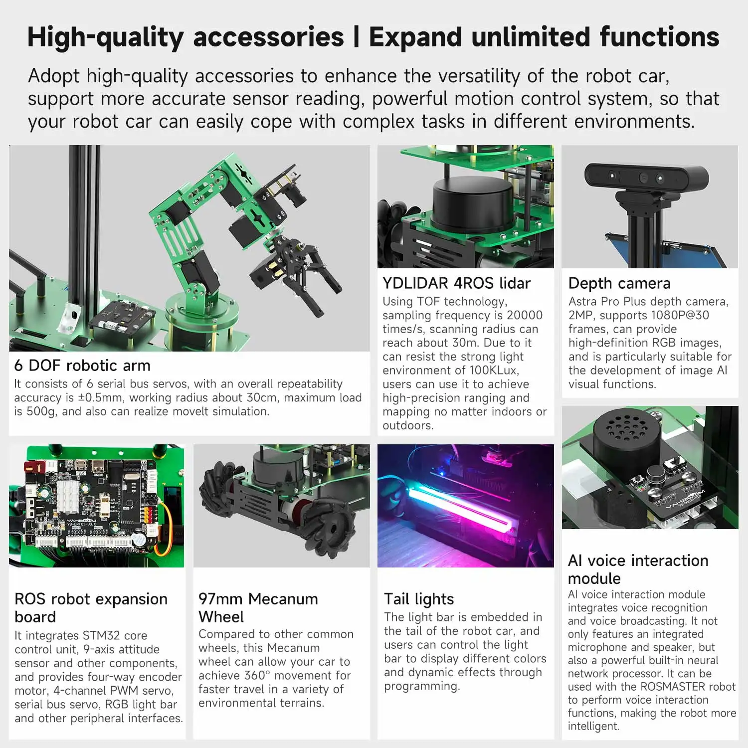 ROSMASTER X3 PLUS ROS Robot Python Kit with 6-DOF Moveit Robotic Arm for Jetson NANO/Orin NANO SUPER/Orin NX SUPER/RaspberryPi 5 ROSMASTER X3 PLUS ROS Robot Python Kit with 6-DOF Moveit Robotic Arm for Jetson NANO/Orin NANO SUPER/Orin NX SUPER/RaspberryPi 5