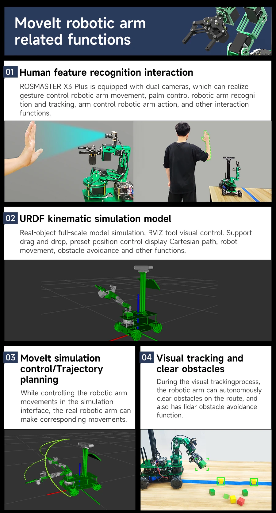 ROSMASTER X3 PLUS ROS Robot Python Kit with 6-DOF Moveit Robotic Arm for Jetson NANO/Orin NANO SUPER/Orin NX SUPER/RaspberryPi 5 ROSMASTER X3 PLUS ROS Robot Python Kit with 6-DOF Moveit Robotic Arm for Jetson NANO/Orin NANO SUPER/Orin NX SUPER/RaspberryPi 5