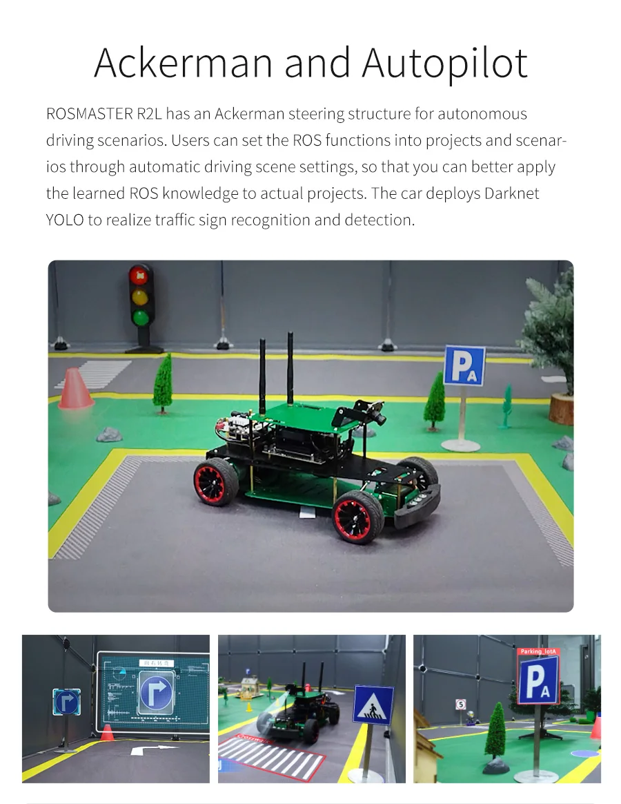 Yahboom ROSMASTER R2L ROS Robot Inteligentes Car with Ackermann Structure Autopilot Development Learning Kit For Jetson Nano