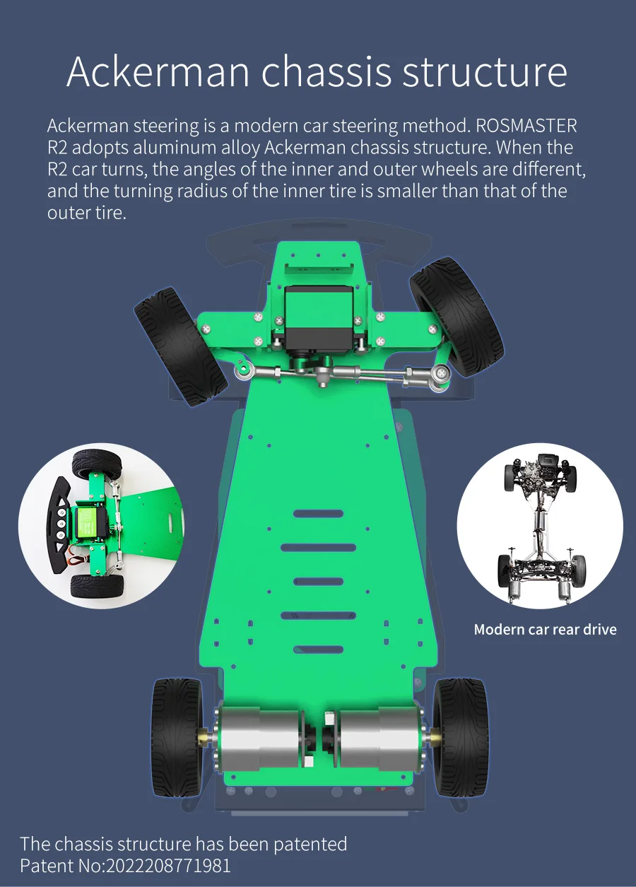 Yahboom ROSMASTER R2L ROS Robot Inteligentes Car with Ackermann Structure Autopilot Development Learning Kit For Jetson Nano