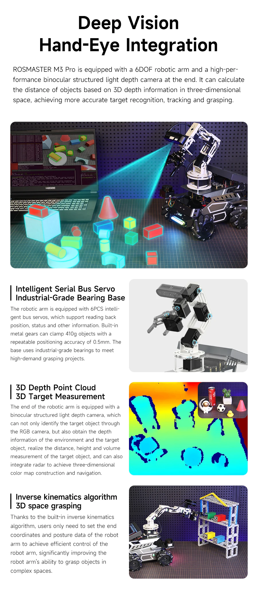 Yahboom ROSMASTER M3 PRO AI ROS2 Robot Electronic Kit Smart Car Programming 3D Depth Vision Dual LiDAR SLAM Mapping Navigation