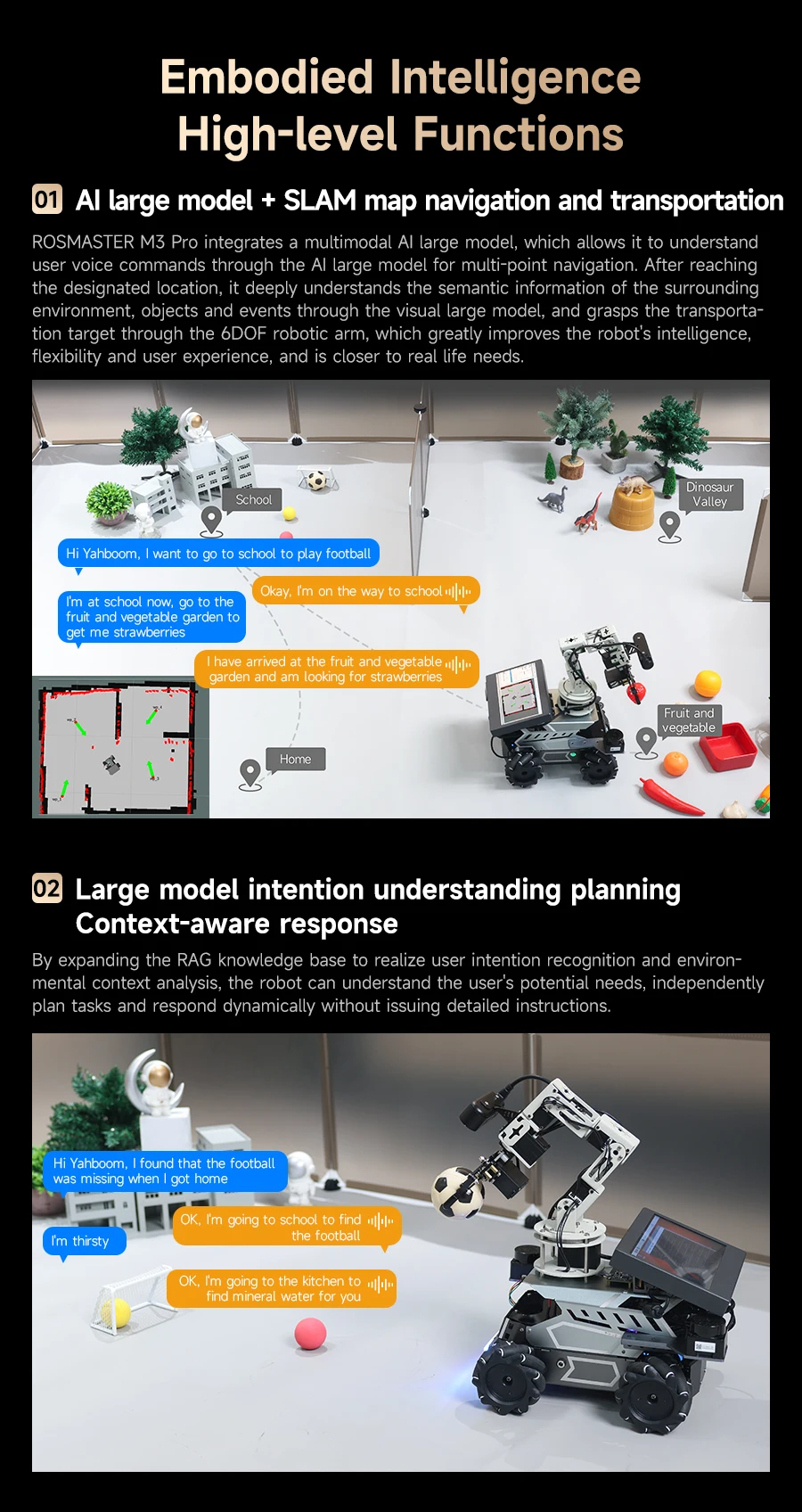 Yahboom ROSMASTER M3 PRO AI ROS2 Robot Electronic Kit Smart Car Programming 3D Depth Vision Dual LiDAR SLAM Mapping Navigation