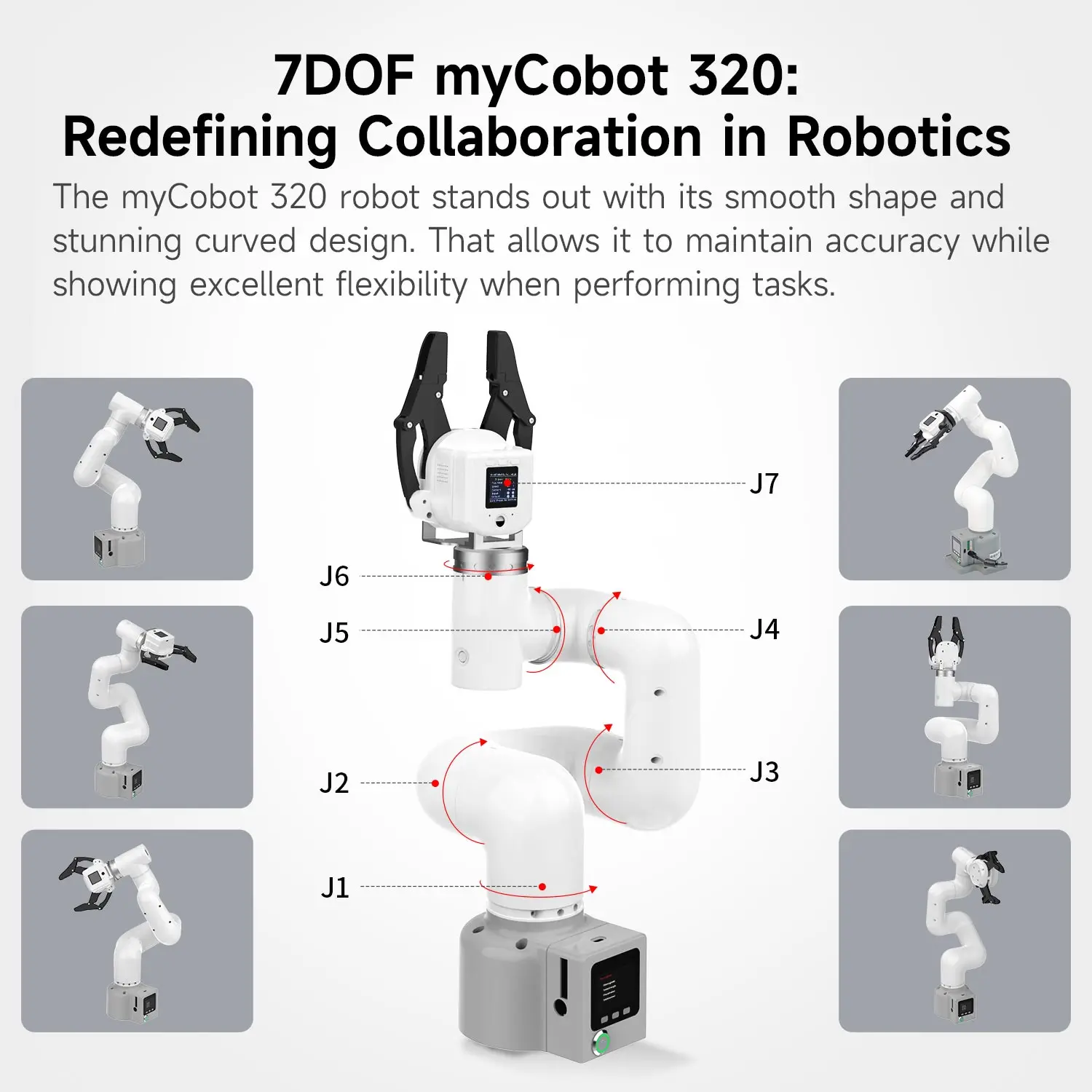 MyCobot 320 M5 Collaborative Robotic Arm Support 1KG Payload Collaborative Desktop Commercial Robotic with Pro Adaptive Gripper MyCobot 320 M5 Collaborative Robotic Arm Support 1KG Payload Collaborative Desktop Commercial Robotic with Pro Adaptive Gripper