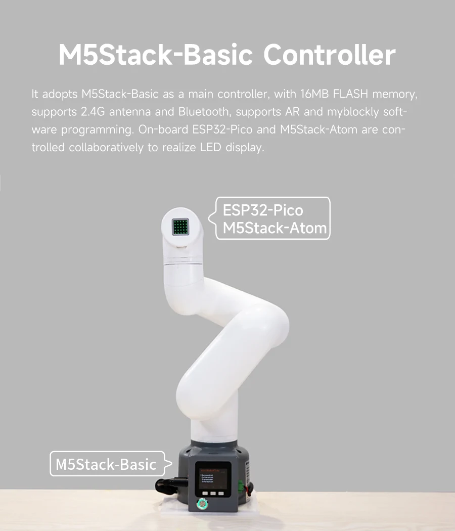 MyCobot 320 M5 Collaborative Robotic Arm Support 1KG Payload Collaborative Desktop Commercial Robotic with Pro Adaptive Gripper MyCobot 320 M5 Collaborative Robotic Arm Support 1KG Payload Collaborative Desktop Commercial Robotic with Pro Adaptive Gripper