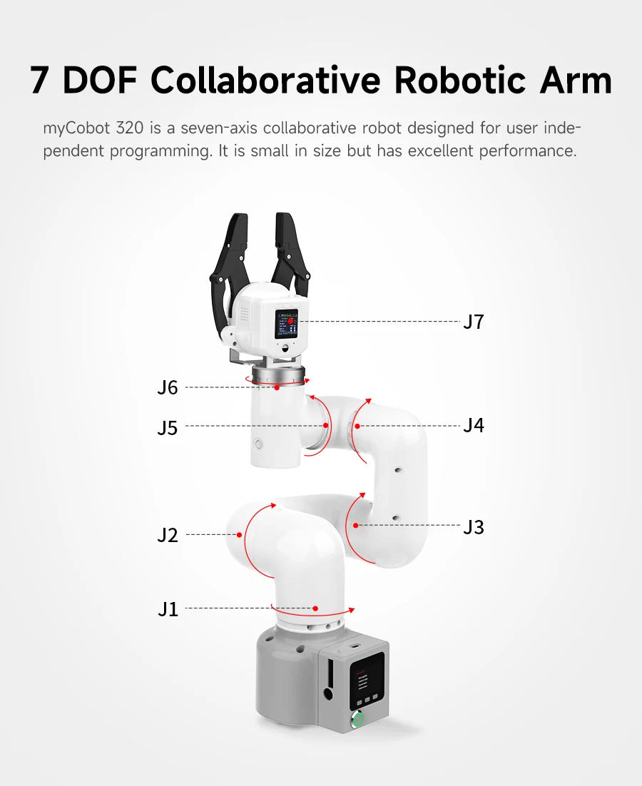 MyCobot 320 M5 Collaborative Robotic Arm Support 1KG Payload Collaborative Desktop Commercial Robotic with Pro Adaptive Gripper MyCobot 320 M5 Collaborative Robotic Arm Support 1KG Payload Collaborative Desktop Commercial Robotic with Pro Adaptive Gripper
