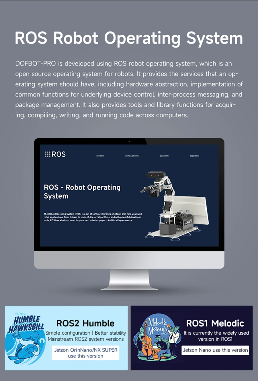 Yahboom DOFBOT PRO Robotic Arm ROS Open Source Support 3D Depth Point Cloud Recognition Gripping For Jetson Orin SUPER Control