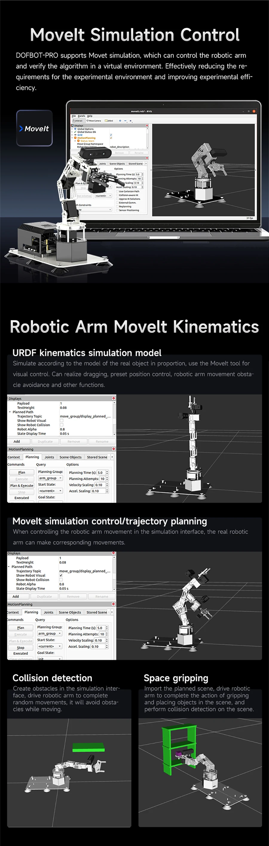 Yahboom DOFBOT PRO Robotic Arm ROS Open Source Support 3D Depth Point Cloud Recognition Gripping For Jetson Orin SUPER Control