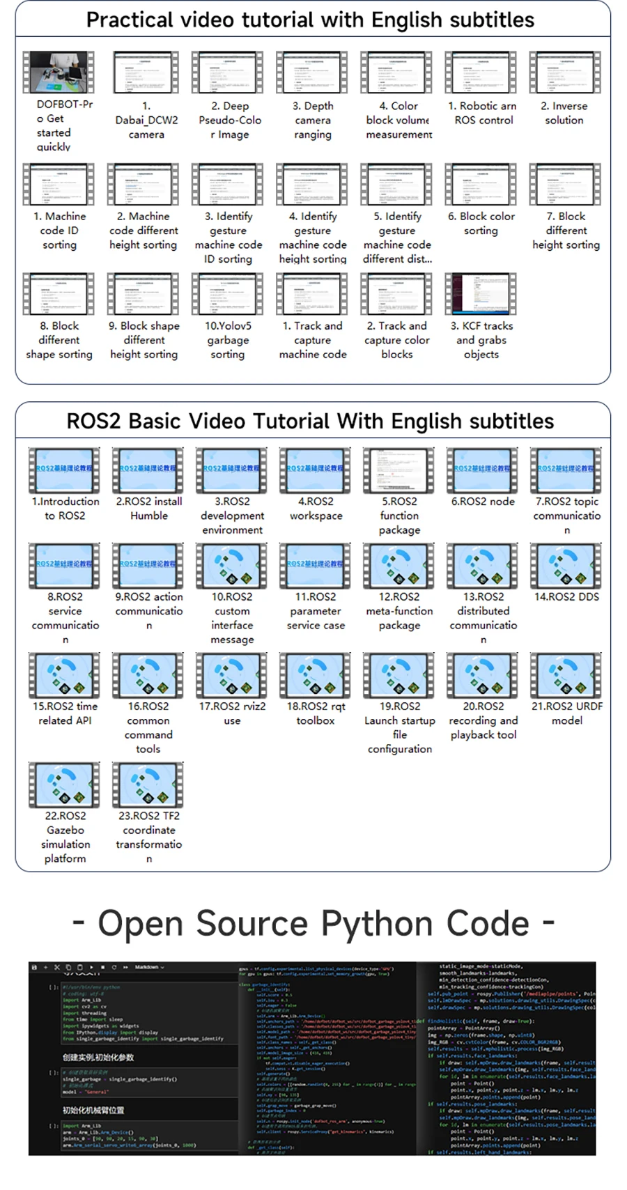 Yahboom DOFBOT PRO Robotic Arm ROS Open Source Support 3D Depth Point Cloud Recognition Gripping For Jetson Orin SUPER Control