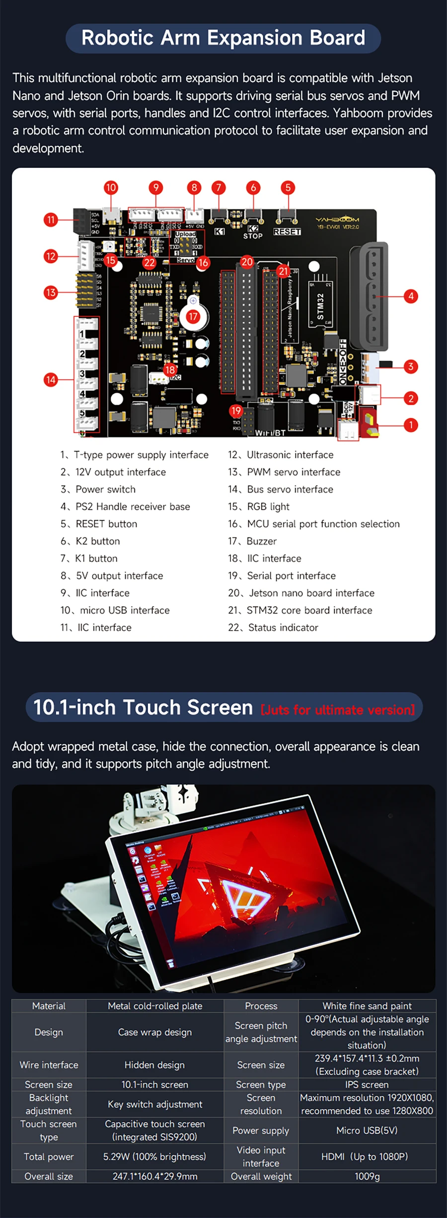 Yahboom DOFBOT PRO Robotic Arm ROS Open Source Support 3D Depth Point Cloud Recognition Gripping For Jetson Orin SUPER Control