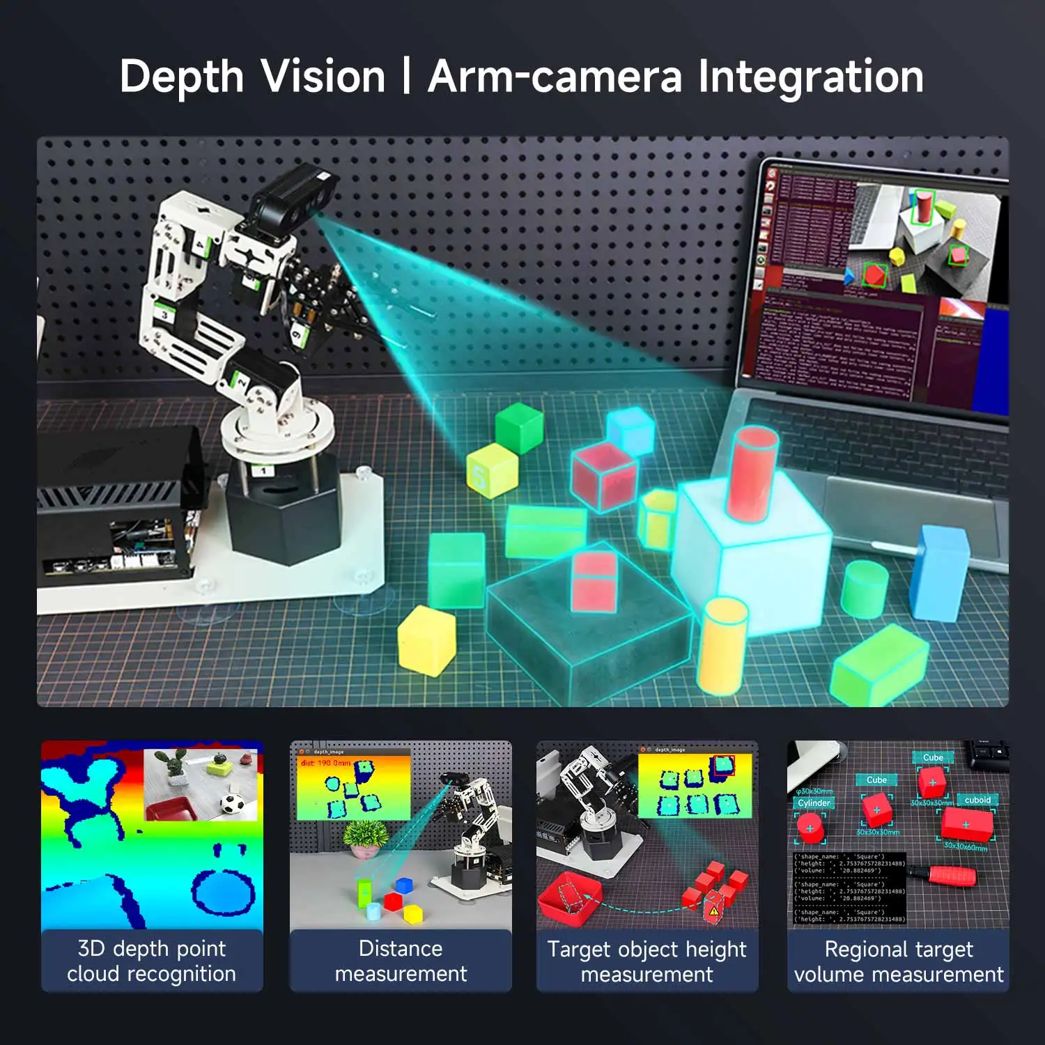 Yahboom DOFBOT PRO Robotic Arm ROS Open Source Support 3D Depth Point Cloud Recognition Gripping For Jetson Orin SUPER Control Yahboom DOFBOT PRO Robotic Arm ROS Open Source Support 3D Depth Point Cloud Recognition Gripping For Jetson Orin SUPER Control