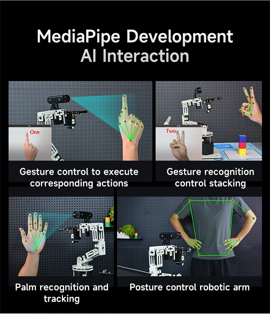 Yahboom DOFBOT PRO Robotic Arm ROS Open Source Support 3D Depth Point Cloud Recognition Gripping For Jetson Orin SUPER Control