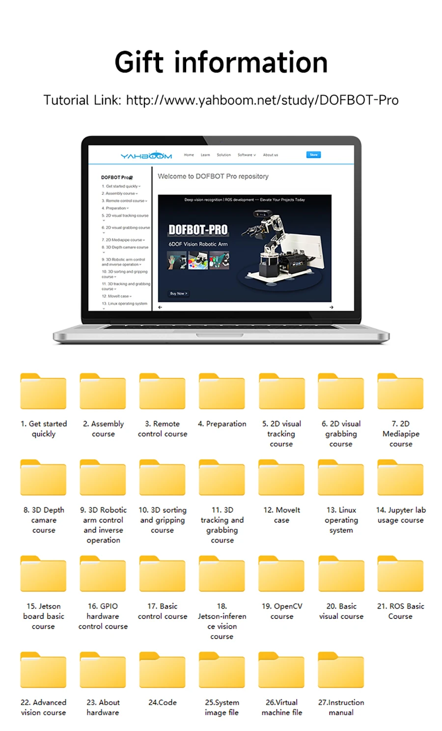 Yahboom DOFBOT PRO Robotic Arm ROS Open Source Support 3D Depth Point Cloud Recognition Gripping For Jetson Orin SUPER Control